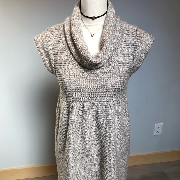 Xhilaration Beige Knit Cozy Cowl Neck Mini Sweater Dress Size XL - Picture 1 of 5